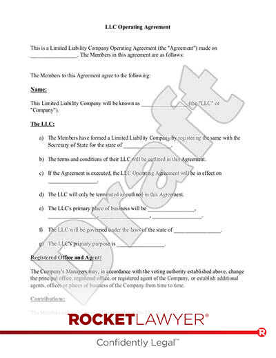 West Virginia LLC Operating Agreement document preview